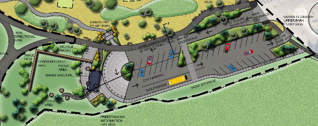 Shade Shelter, Parking Lot and Picnic Area
