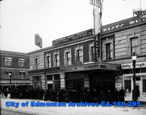 Archive photo of Pantages Theatre with neon sign