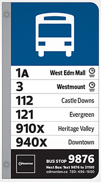 New Bus Stop Signs :: City of Edmonton