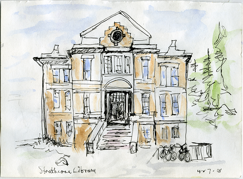 A sketch of a two storey library.