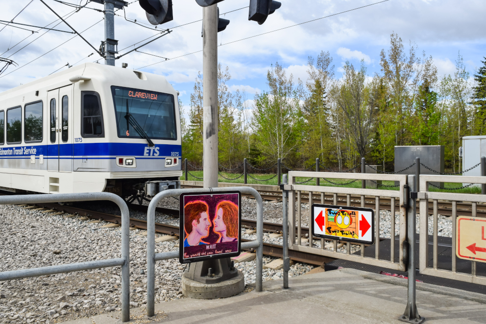 Photo of Rail Safety Art Contest Art Installation on Safety Gates