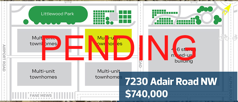 Aerial view of Blatchford listing - 7230 Adair Rd NW