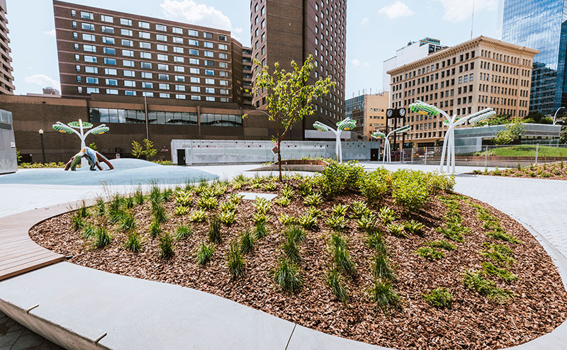 centennial plaza garden view