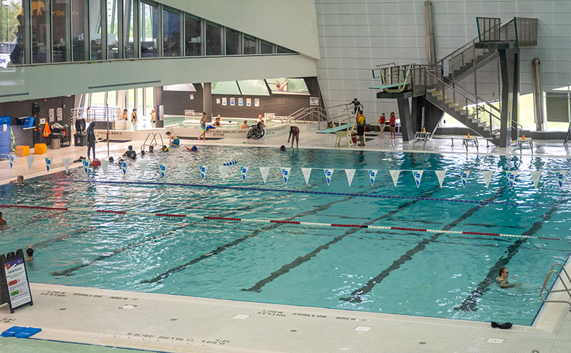 Laned swimming pool