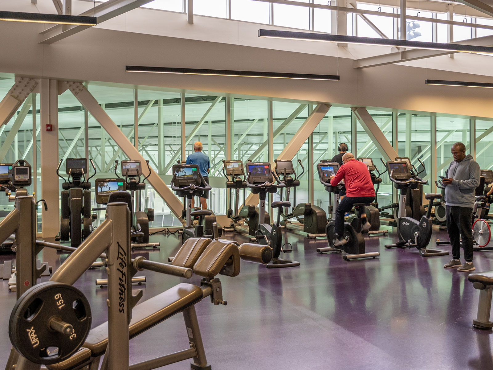 Spin bike exercise area