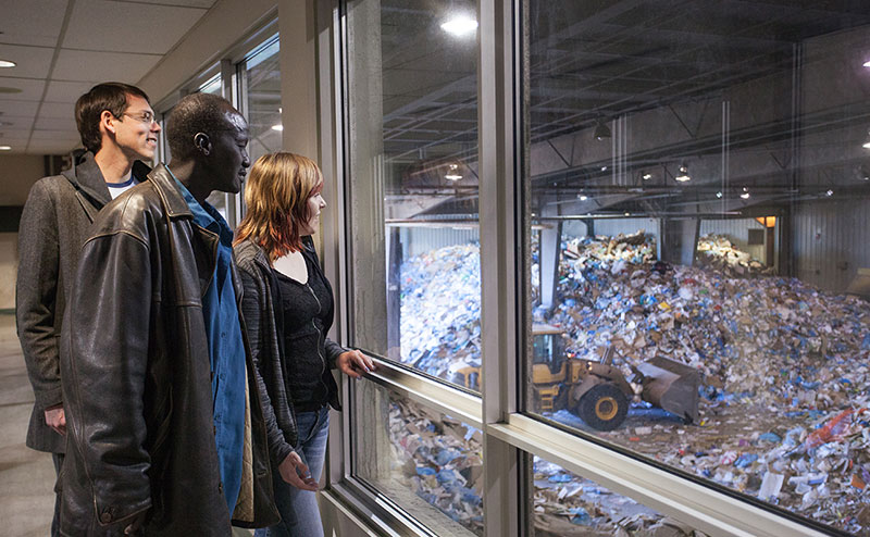 Group tour looking at the operations area at the Edmonton Waste Management Centre