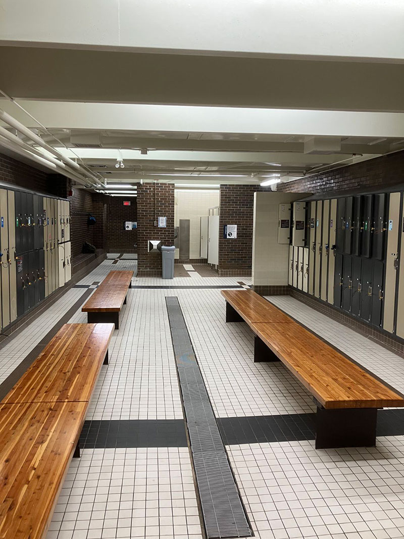 Changing room with lockers