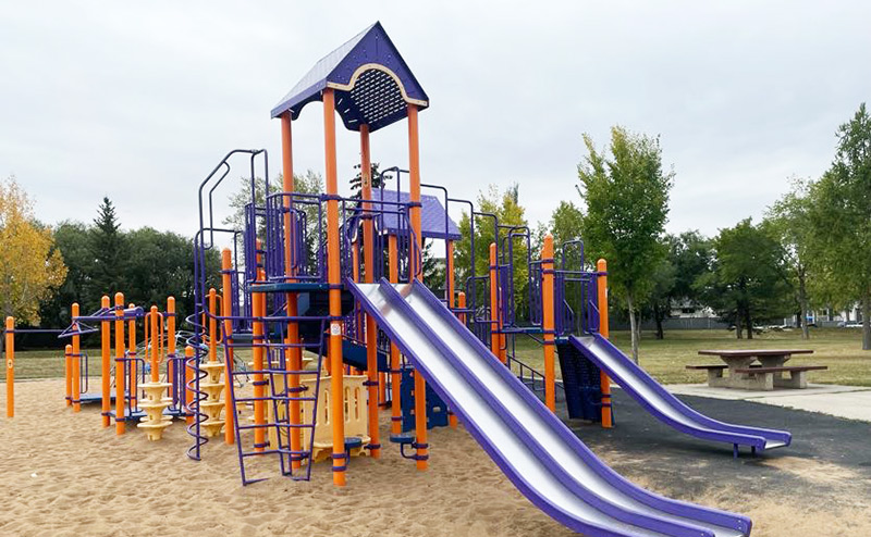 slide play structure in playground