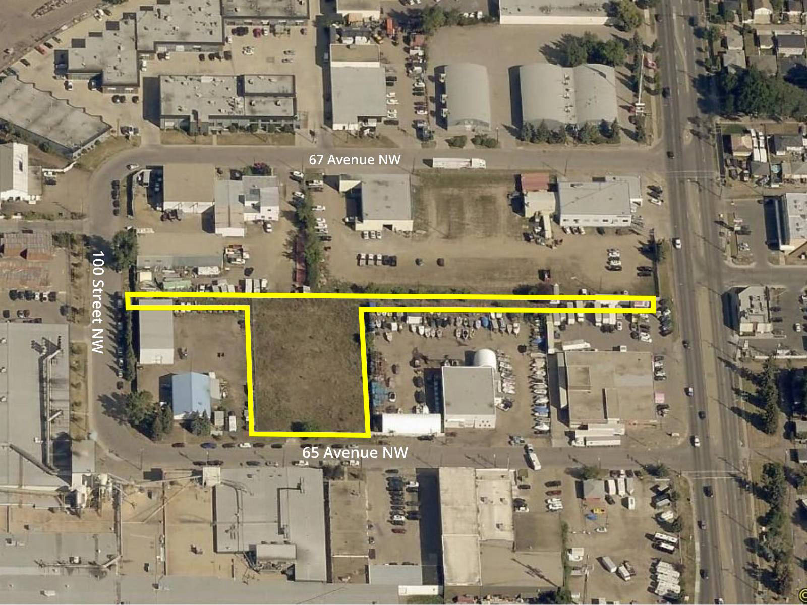 Aerial view of CPR Irvine project area