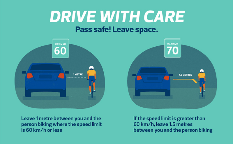 Drive Safe, Pass with Care graphic