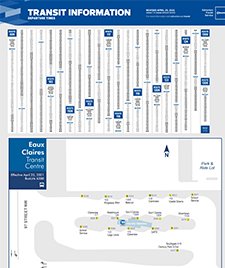 Eaux Claires Transit Centre Map and Schedule