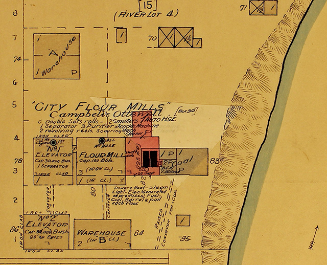 The City Flour Mills as shown on the 1913 Fire Insurance Plan