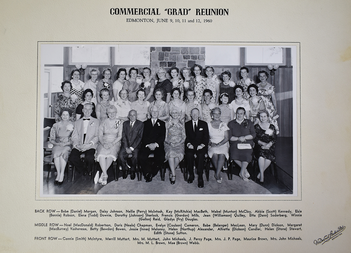 Photo of the Commercial Grads' reunion in 1960.
