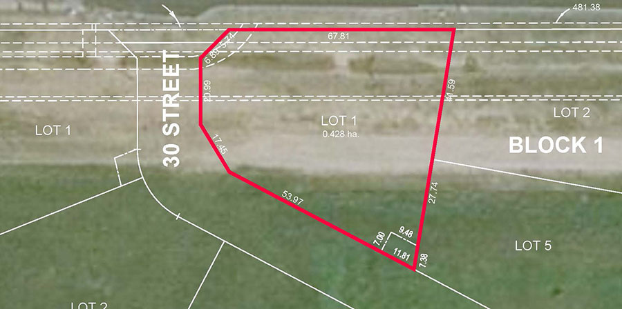 Aerial view of Lot 1 Block 1 Southeast Industrial listing