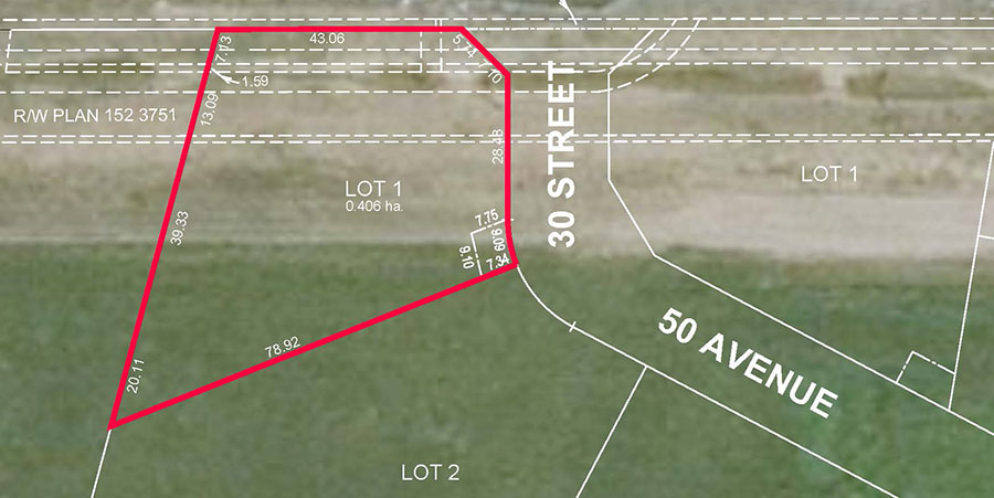 Aerial view of Lot 1 Block 2 Southeast Industrial listing