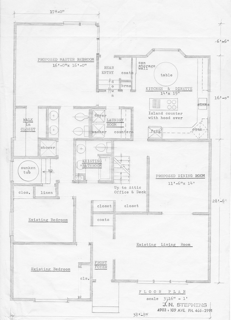 A blueprint for the planned layout of a house.