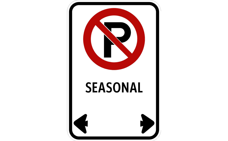 White No Parking sign