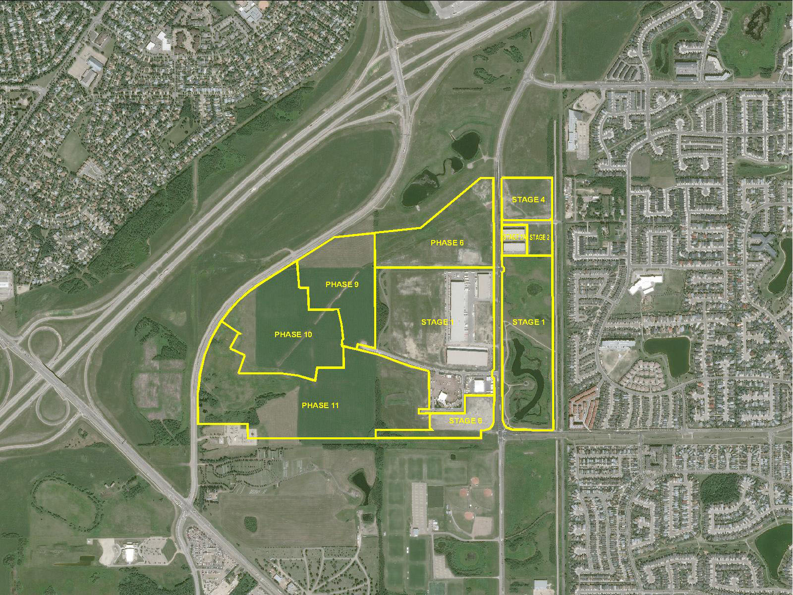 Aerial view of Rampart Industrial project area