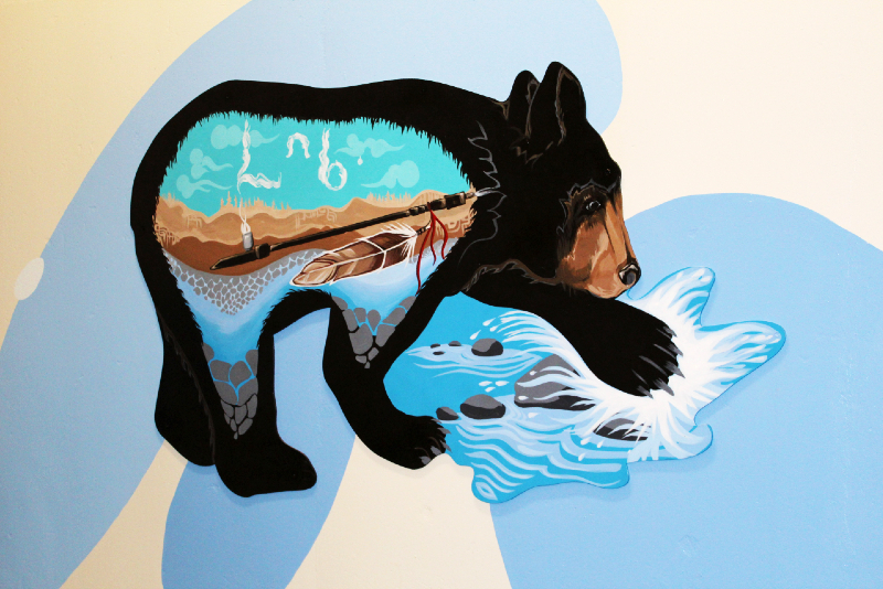 The River: Bear mural at University Station