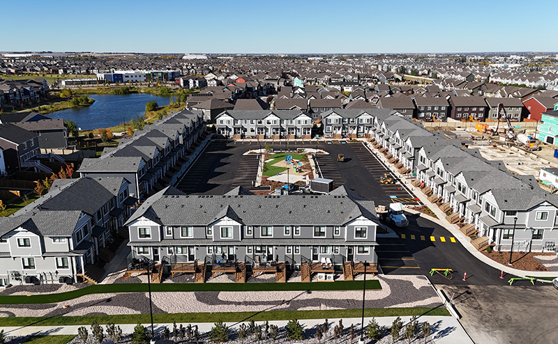 aerial view of housing development