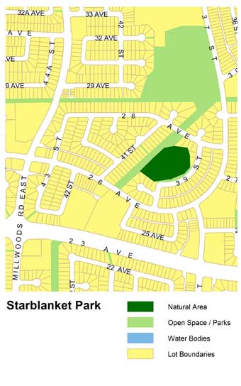 Starblanket Park map