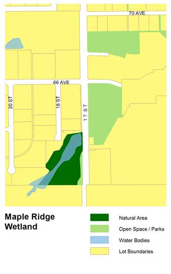 Maple Ridge Wetland map