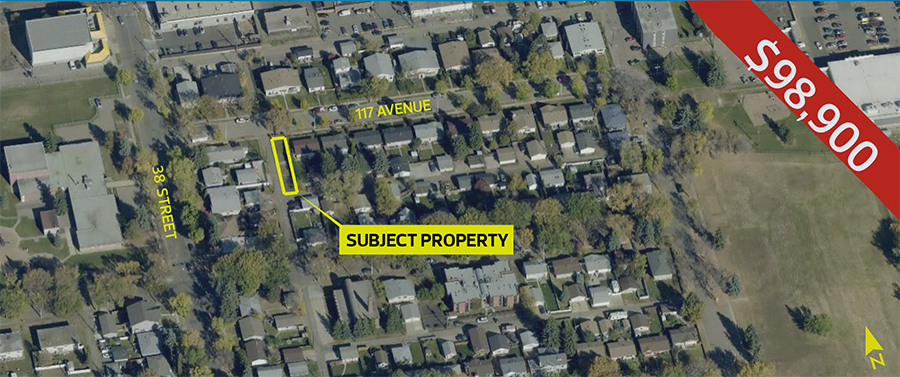 Arial view of the Beverly Heights lot for sale
