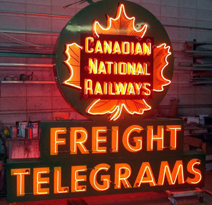 Canadian National Railway Neon Sign