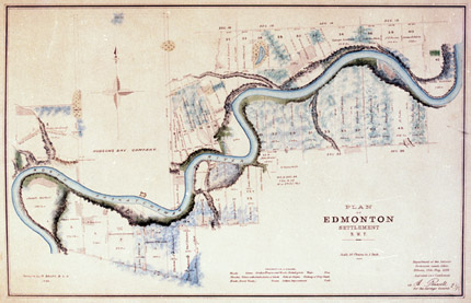 A map depicting the plan of Edmonton Settlement