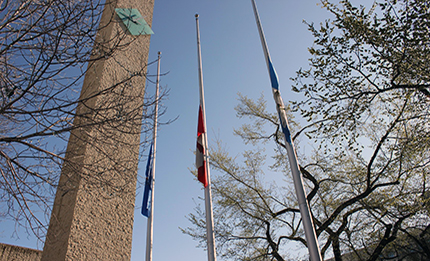 Flags at half-mast