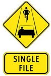 Bike Sign Single File
