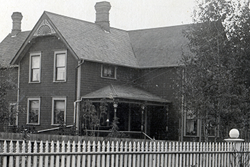 A two storey brick house