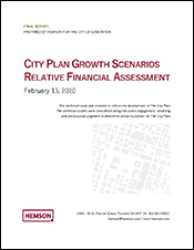 Cover of City Plan Relative Financial Assessment Report 
