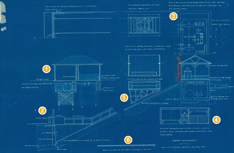 A blue print for the Edmonton Incline Railway.