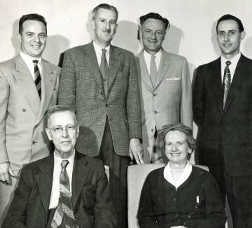 A black and white photo featuring the first 6 members of the District Names Advisory Committee