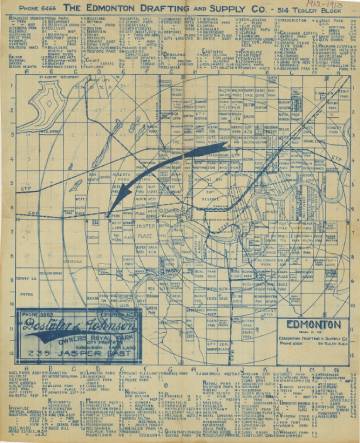 A map from 1912, showcasing Edmonton's subdivisions from that time.