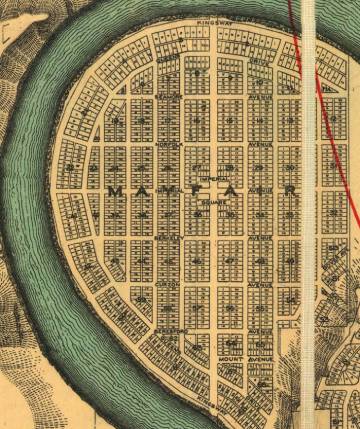 An old map featuring a closeup of Mayfair.