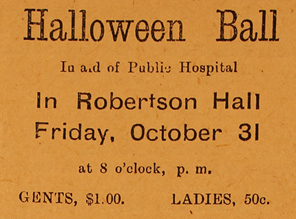 An ad for Edmonton's first recorded Halloween party.