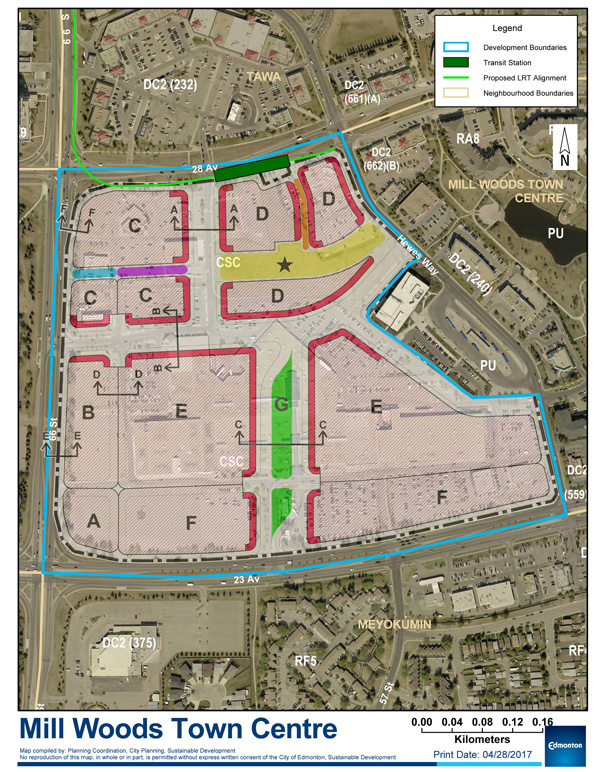 Mill Woods Town Centre Small Site Map