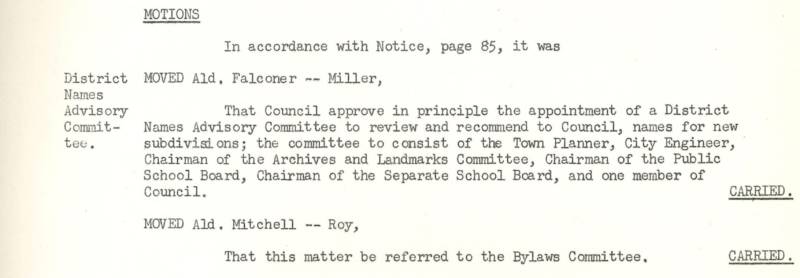 Excerpt from January 23, 1956 Council minutes
