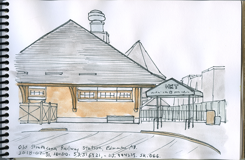 The exterior of an old train station