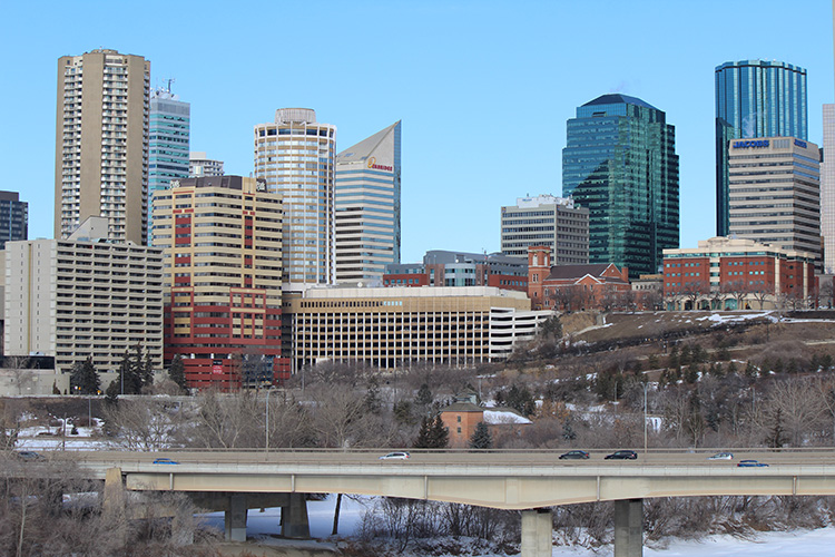 Photo of the Edmonton skyline in 2015.
