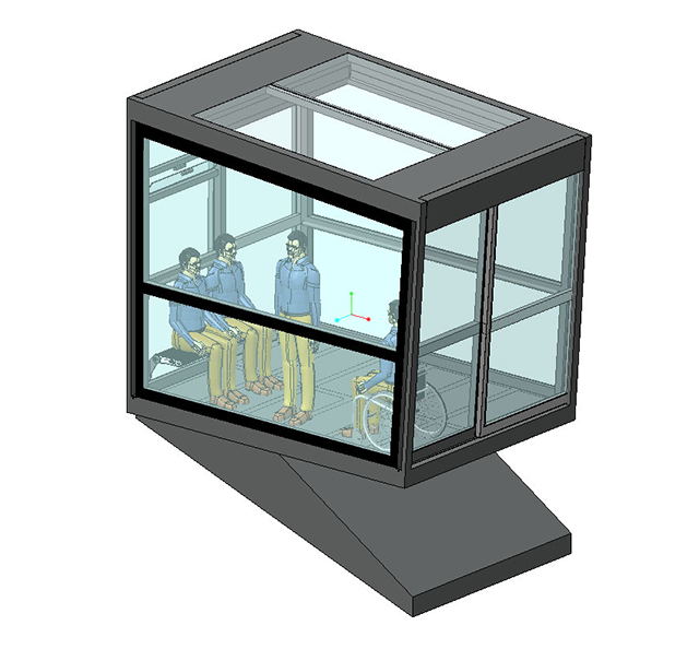 Rendering of the funicular elevator