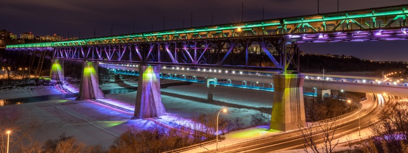 High Level Bridge at night