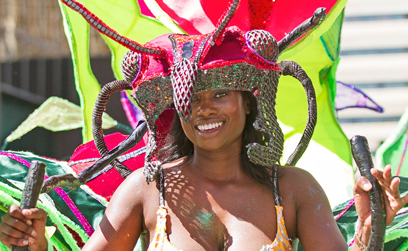 CariWest Festival parade dancer in costume