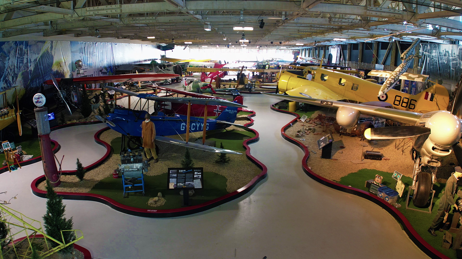 Aircraft inside the Alberta Aviation Museum