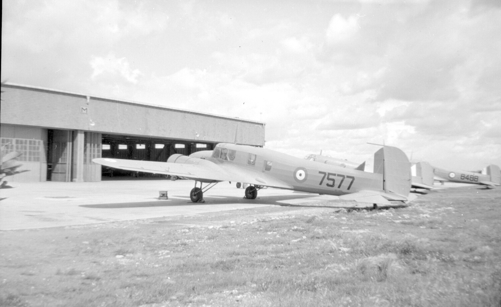 Anson in front of "M" Hangar, circa 1944