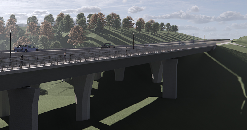 Rendering of the new Rainbow Valley Pedestrian/Cyclist Bridge