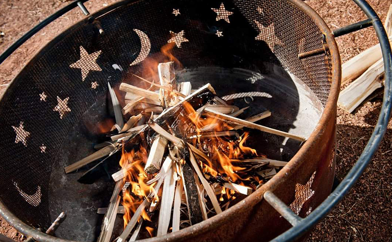 Close-up photo of a fire pit.