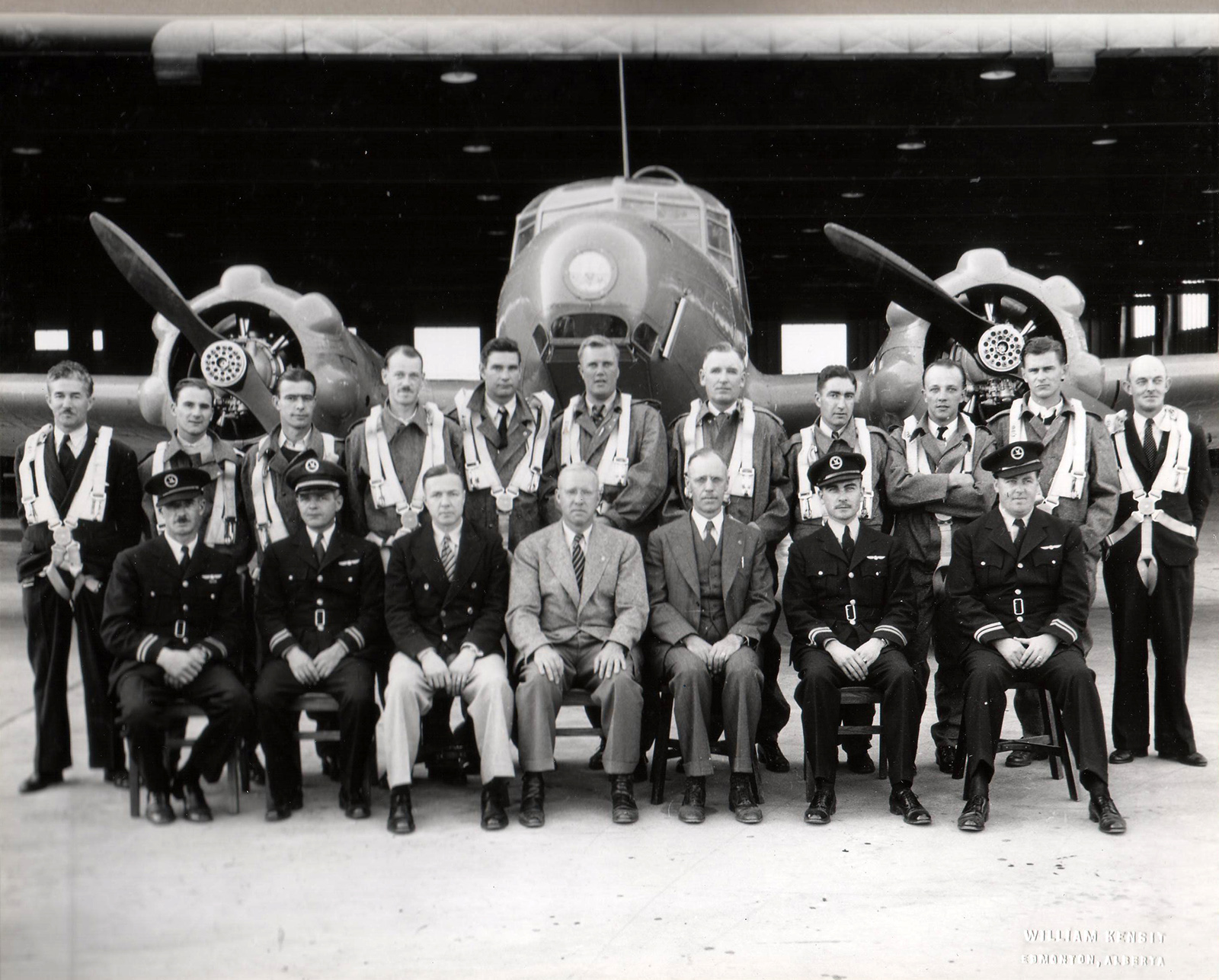 1940: Wop May with original pilot staff of No. 2 Air Observer School